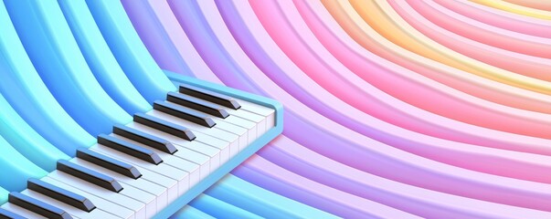 Naklejka premium Colorful abstract keyboard as wallpaper