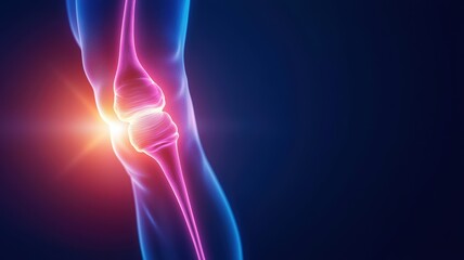 Fototapeta premium Pulsating Light Indicating Nerve Pain in Joint Area