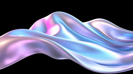 Obraz premium Gradient design element, abstract fluid 3D render of holographic iridescent neon curved wave in motion. The design could be used in banners, backgrounds, wallpapers, or cover pages.