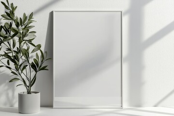 A3 Poster Mockup on White Background created with Generative AI