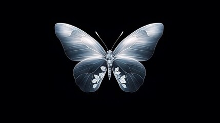 Elegant butterfly tattoo design in fine line art style