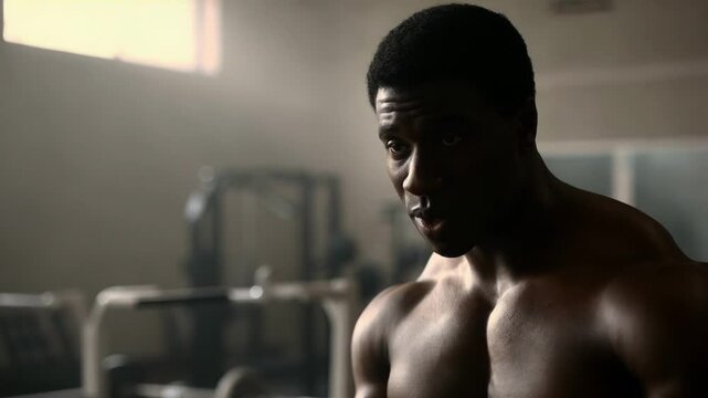 Bodybuilder shares training tips during an intense workout