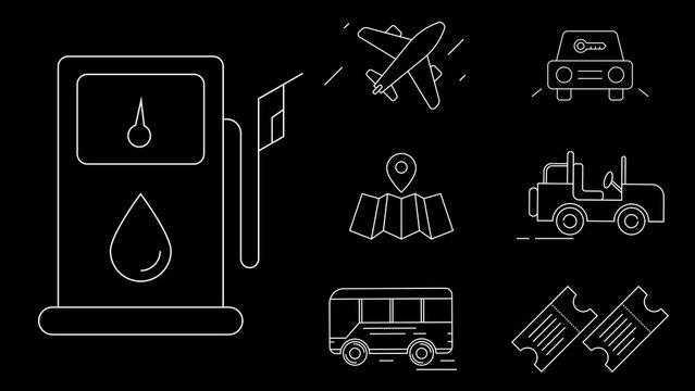 Transportation & Direction Line Icons