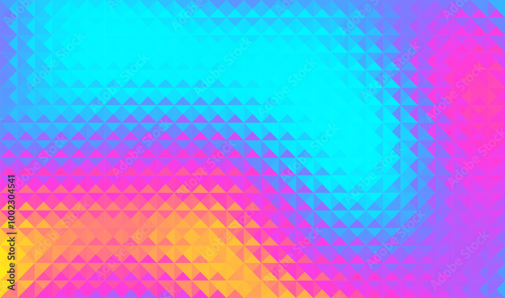 Poster Hexagonal polygonal abstract background. Colorful triangle gradient design. Low poly triangles shape banner. Vector illustration.