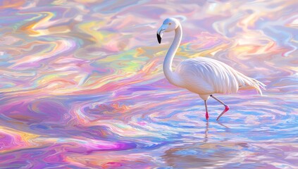 Fototapeta premium Abstract flamingo wallpaper in pastel colors. Wallpaper with cute flamingo birds in generative AI.