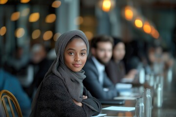 Inspiring mentor guides a diverse group of young entrepreneurs during a workshop