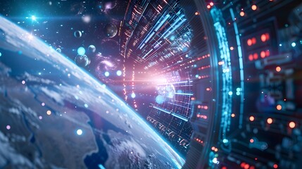 Futuristic Quantum Internet Connecting Earth to Space Station with Terminals and Communication Concept
