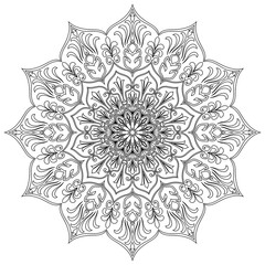 black mandala lines Abstract flowers for coloring Mandala coloring book