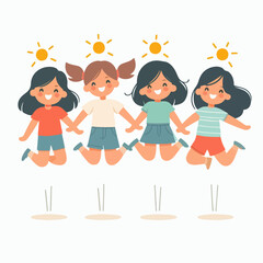 cheerful girl character