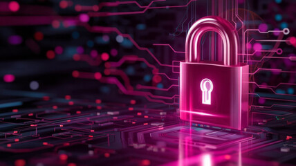 Stock Photo ID: 2517566697

A glowing digital lock surrounded by streams of binary code and data points, symbolizing cybersecurity.