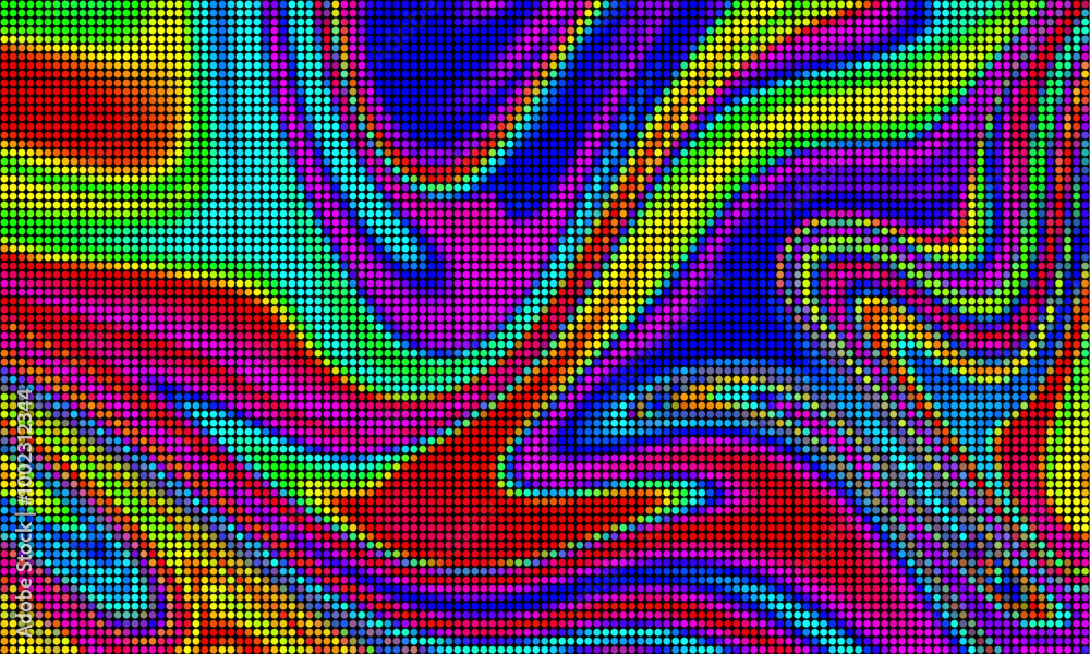 Poster trippy psychedelic colorful neon geometric shapes abstract vector background