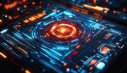 Corporate identity meeting with holographic logo designs and branding elements displayed  Futuristic  Neon  Minimalist