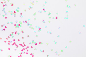 sparkles hearts on white background with text place - Image