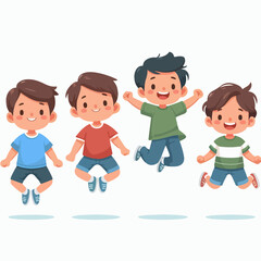 flat collection of boy character illustrations