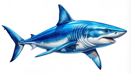 A sleek, one-color shark drawing capturing the essence of marine life, ideal for minimalist decor and ocean-themed art,