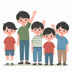 Fototapeta premium flat collection of boy character illustrations