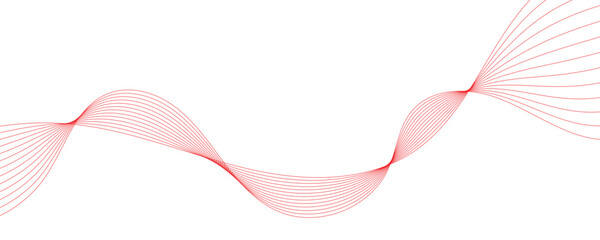 abstract vector red wave lines on white background	
