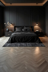 black luxury bedroom
