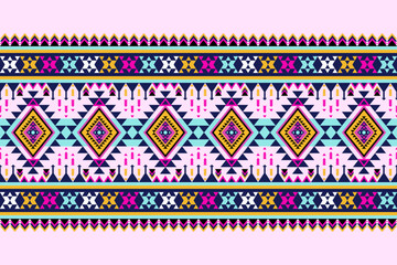 Ethnic pattern designs geometric,Aztec embroidery border seamless patterns.ethnic pattern seamless,  pattern art wallpaper Background, Design for fabric, curtain, carpet ,geometry seamless pattern
