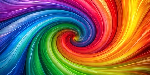 Fototapeta premium Bright and colorful abstract rainbow swirl background, perfect for celebrating Pride Month and enhancing vibrant,