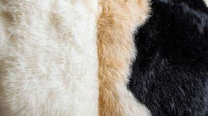 Obraz premium A close-up of a black, white, and tan fur texture resembling something from space