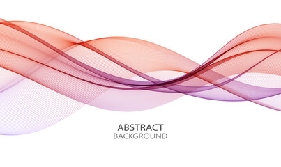 Transparent pink with purple tones horizontal wave on a white background