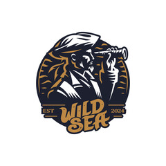 lustrate a emblem-style pirate ship, Pirate Inside his Sailing Ship