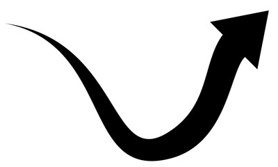 black arrow flat style icon. arrow icon for your website design, logo, app, ui. arrow indicated the direction symbol. curved arrow sign.