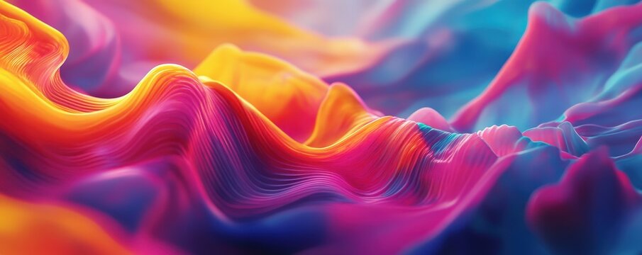 Vibrant flowing abstract texture with colorful waves creating a mesmerizing visual experience for art enthusiasts and designers.