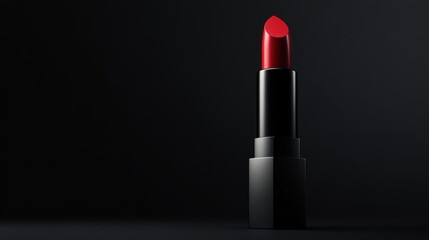 Beautiful Red lipstick isolated on a matte background. Makeup product.