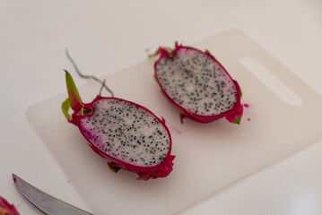 Dragon Fruit. Tropical fruits healthy Pitaya fruits, Fresh Dragon fruit for sale in a Turkey market.