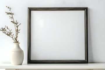 Isolated photo frame picture frame white backdrop. Copy space image. Place for adding text and design