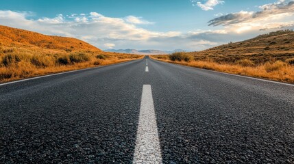 Asphalt Road Leading to the Horizon