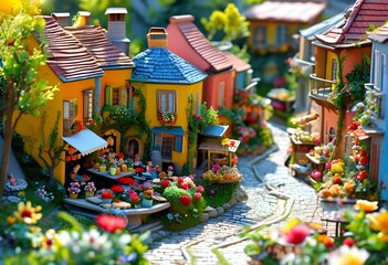 Fototapeta premium miniature village