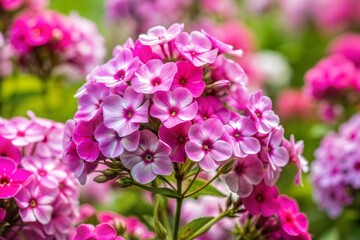 Pink and White Phlox Flowers in Bloom