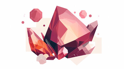 Abstract Geometric Ruby Crystal Design