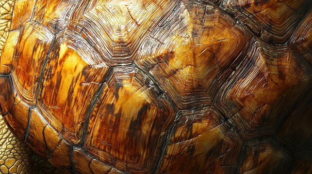   A turtle's shell, captured in a close-up, displays intricate patterns on its surface