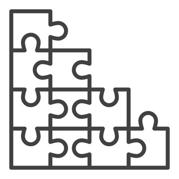 recommend clip art: Jigsaw Puzzles vector icon or symbol in outline style