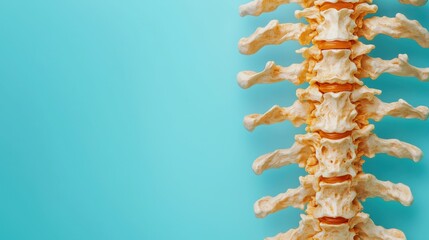 Human Spine Anatomy on Teal Background