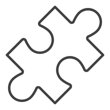 recommend clip art: Jigsaw Puzzle Element vector minimal icon or symbol in outline style