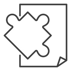 Paper and Puzzle vector Jigsaw Puzzles icon or sign in thin line style