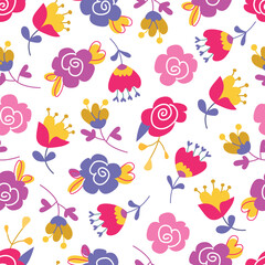 Cute flowers seamless pattern. Baby blue pattern for textiles, wallpapers