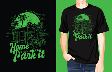 campervan beach t-shirt design unique idea