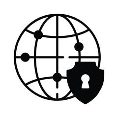 A secure network icon symbolizes protected connectivity and cybersecurity measures