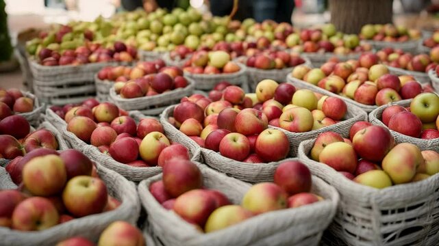 Gather the apples into a sustainable string bag while shopping at the market