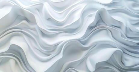 Smooth white fabric waves creating a soft and elegant texture, perfect for backgrounds and design projects