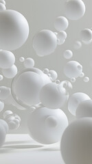 Produce striking visuals by showcasing white spheres on a sleek backdrop. Perfect for tech demonstrations and art exhibits, offering a sophisticated and contemporary appearance