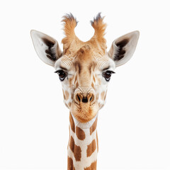 Obraz premium young giraffe isolated on white background