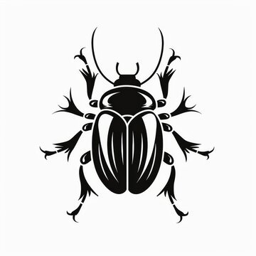 recommend clip art: Black Insect Illustration Highlighting Detailed Features and Symmetrical Design