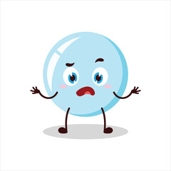 Cute don't know expression of bubble cartoon character